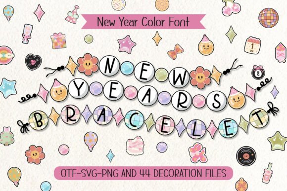 New Years Bracelet: A Festive Color Font for Celebrations