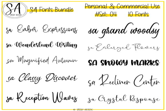 Script and Handwritten Bundle 4: 10 TTF Fonts for Creators