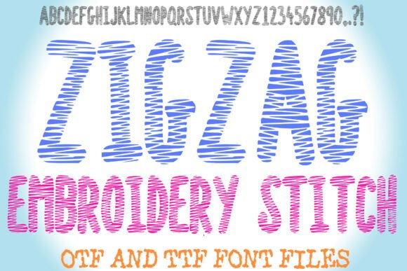 Zigzag Embroidery Stitch: A Handmade Font for Crafters